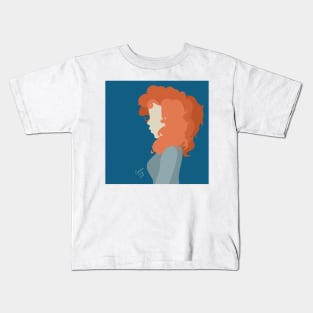 Red Haired Girl Block Print Kids T-Shirt